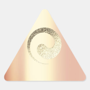 Adesivo Triangular Ying Yang Balance Rosa Dourado Pace Triangal Espir