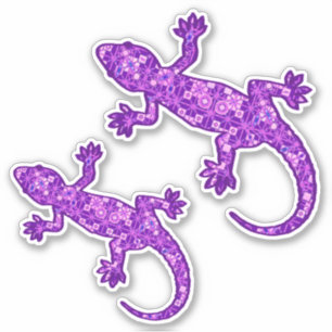 Adesivo Tribal batik Gecko, Violet e Ametist Purple