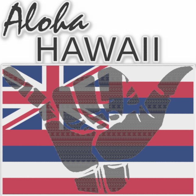 ADESIVO TRIBAL SHAKA (HANG LOOSE) ALOHA HAWAII HIFLAG BG (Frente)
