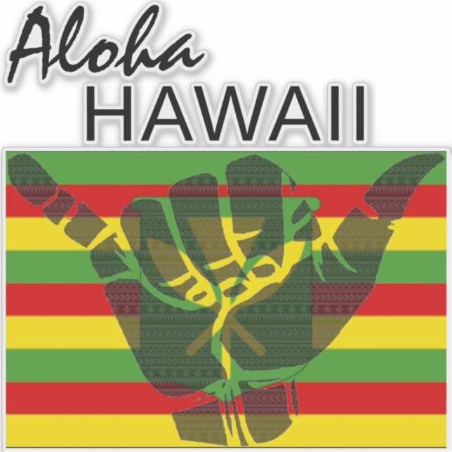 ADESIVO TRIBAL SHAKA (HANG LOOSE) ALOHA HAWAII KANAKA BG (Frente)