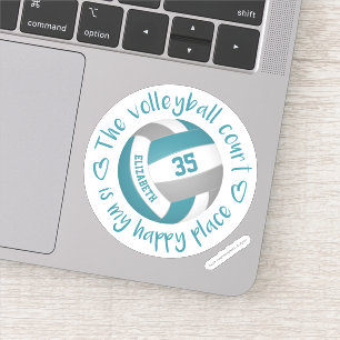 Adesivo tribunal de vôlei da cinza de chá, meu lugar feliz