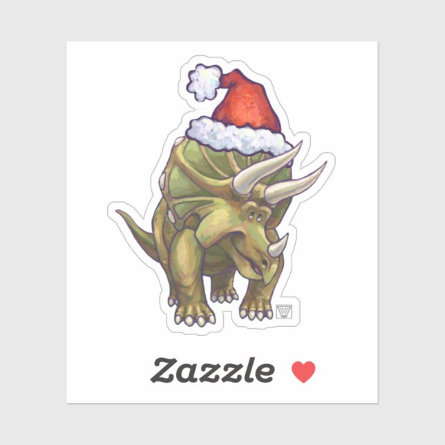 Adesivo Tricerátops bonitos em Santa Chapéu (Folha)