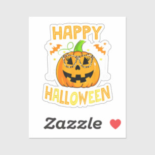 Adesivo Trick Ou Tratem Halloween Engraçado Pumpkin Feliz 
