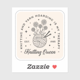 Adesivo Tricô estético de cottagecore de bola de fio flora