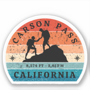 Adesivo trilha carson pass hiking california ensaios 