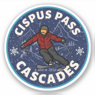 Adesivo trilha cipus pass ski washington alpine trials
