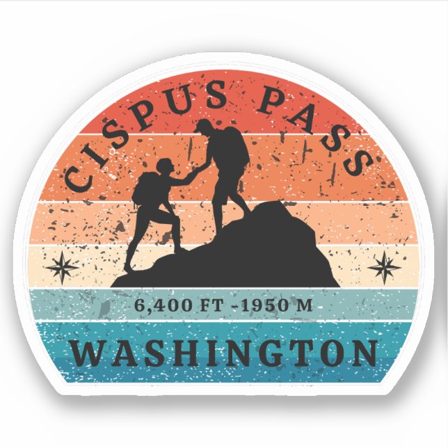 Adesivo trilha cipus pass washington alpine trials (Frente)