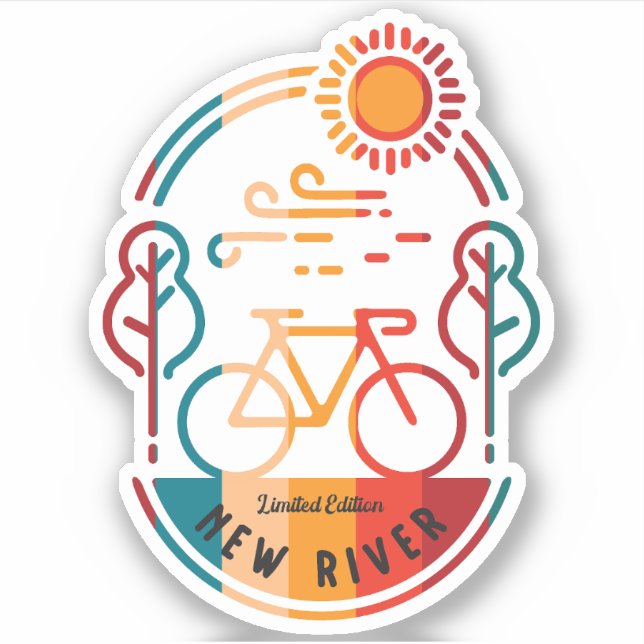 Adesivo Trilha de Nova Bicicleta de Rio Retro (Frente)