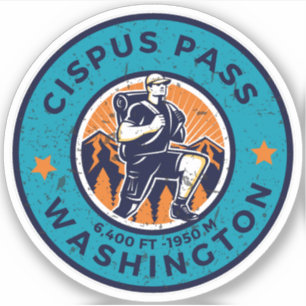 Adesivo trilha do cipus pass hiking washington alpine tria