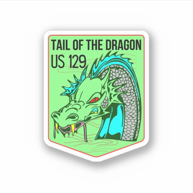 Adesivo Trilha do Dragon Deals Gap - Viagem de Moto-Ciclo (Frente)