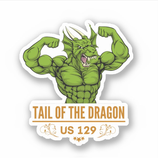 Adesivo Trilha do Dragon Deals Gap - Viagem de Moto-Ciclo (Frente)