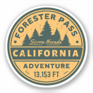 Adesivo Trilha Forster Pass, trilha california siera nevad