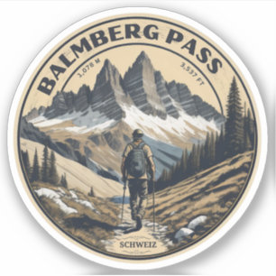Adesivo Trilhas para caminhada no Passo Balmberg Alpes Suí