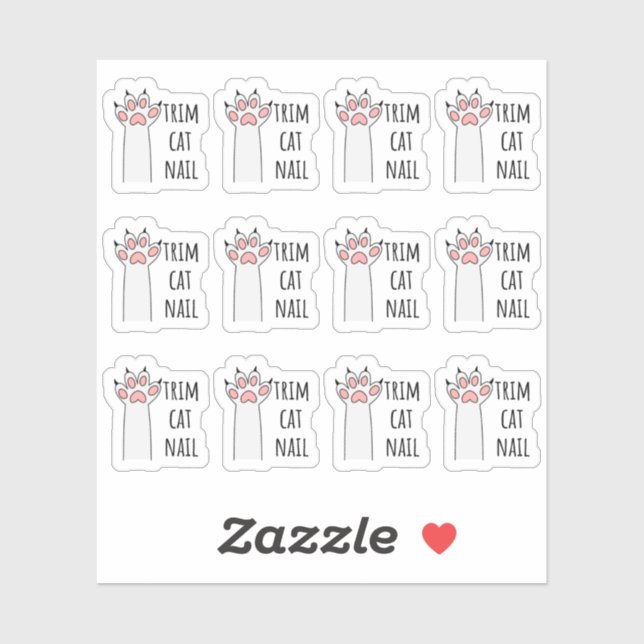 Adesivo Trim Cat Unhas Cliting Nail Pet Grooming Planner (Folha)