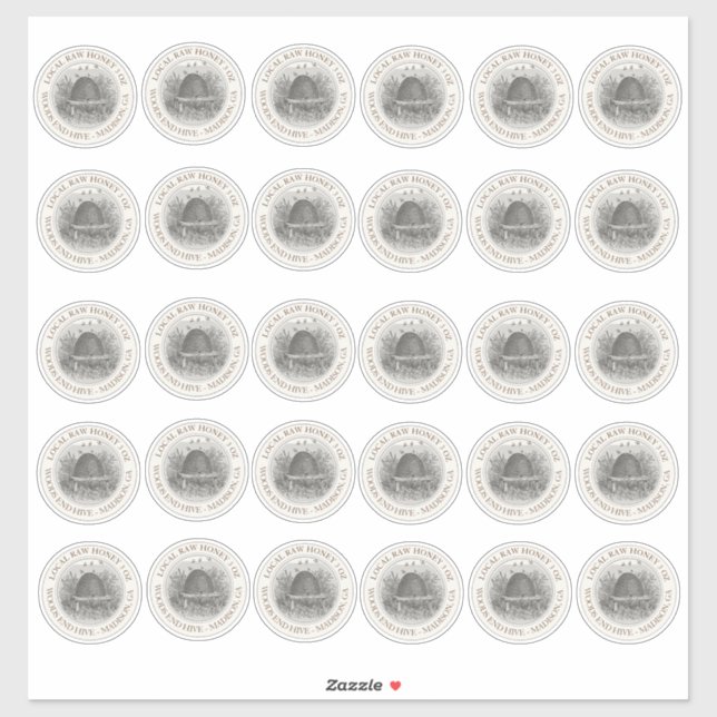 Adesivo Trinta miniboletas de Vinyl LOCAL HONEY de 2 poleg (Folha)