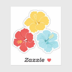 Adesivo Trio de Flores de Hibisco Tropical – Vermelho, Ama