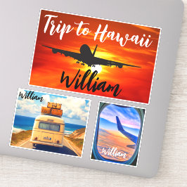 Adesivo Trip to Hawaii (Viagem Stamps) Airplane Suitcase