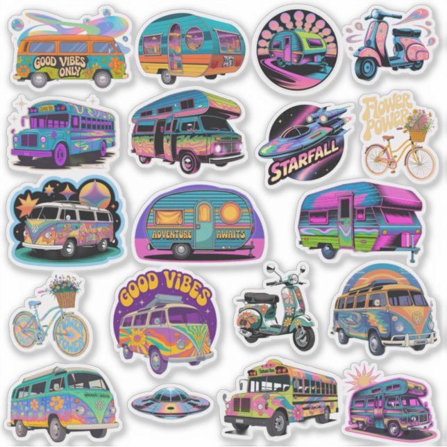 Adesivo Trippy Art Custom-Cut Vinyl Sticker (Frente)