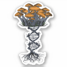 Adesivo Trippy Psychedelic Earthy Mushroom Raízes DNA