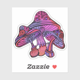 Adesivo Trippy Psychedelic Earthy Mushroom Trabalho de art