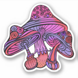 Adesivo Trippy Psychedelic Earthy Mushroom Trabalho de art