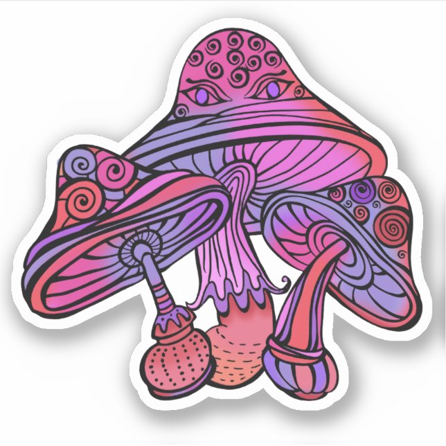 Adesivo Trippy Psychedelic Earthy Mushroom Trabalho de art (Frente)