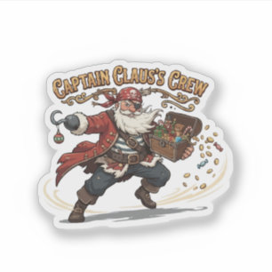 Adesivo Tripulação do Capitão Claus Natal Pirata