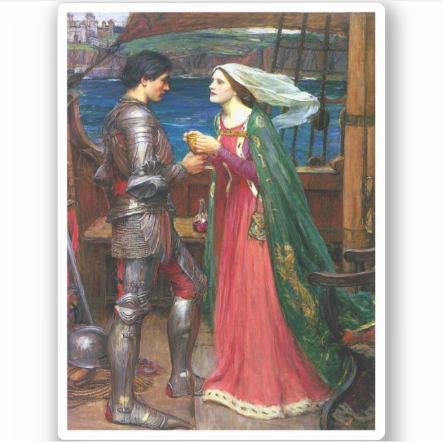 Adesivo Tristan e Isolde, 1916, por John Waterhouse (Frente)