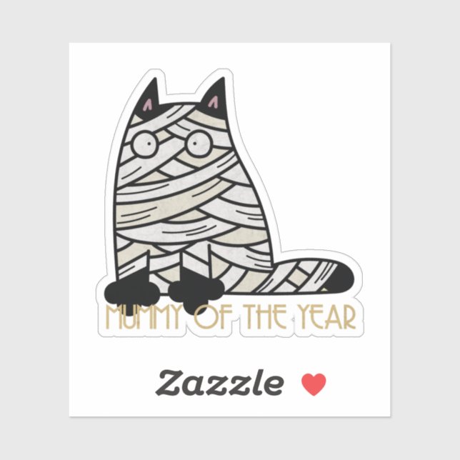 Adesivo Trocadilho de Halloween: Mamãe do Ano (Folha)