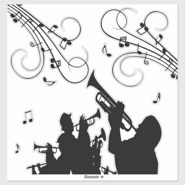 Adesivo Trompet Section Jazz Music (Folha)