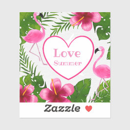 Adesivo Tropical Flamingo de Verão do Amor