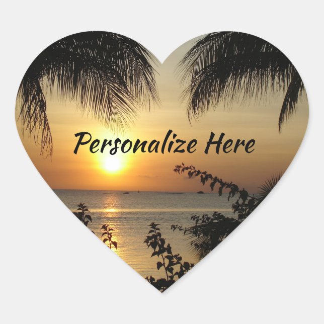 Adesivo Tropical Sunset Paradise Square (Frente)