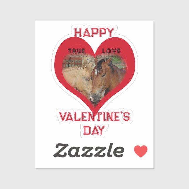 Adesivo True Love Horses Conversation Heart Valentine (Folha)