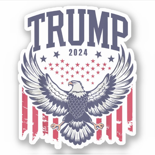 Adesivo Trump 2024 America Bald Eagle Pro Trump (Frente)