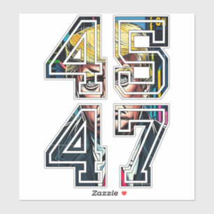 Adesivo Trump 45 47   Pop Art   Presidente americano