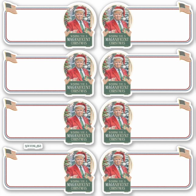 Adesivo Trump MAGA - Insignificante presentes de Natal Vin (Frente)