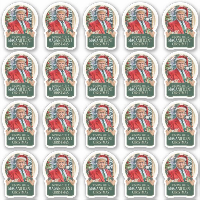 Adesivo Trump MAGA - Vinhetas de Natal magníficas (Frente)