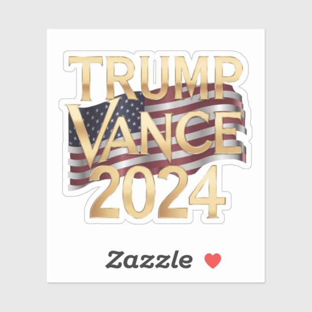 Adesivo Trump Vance 2024 Conservative Values, Stickers (Folha)