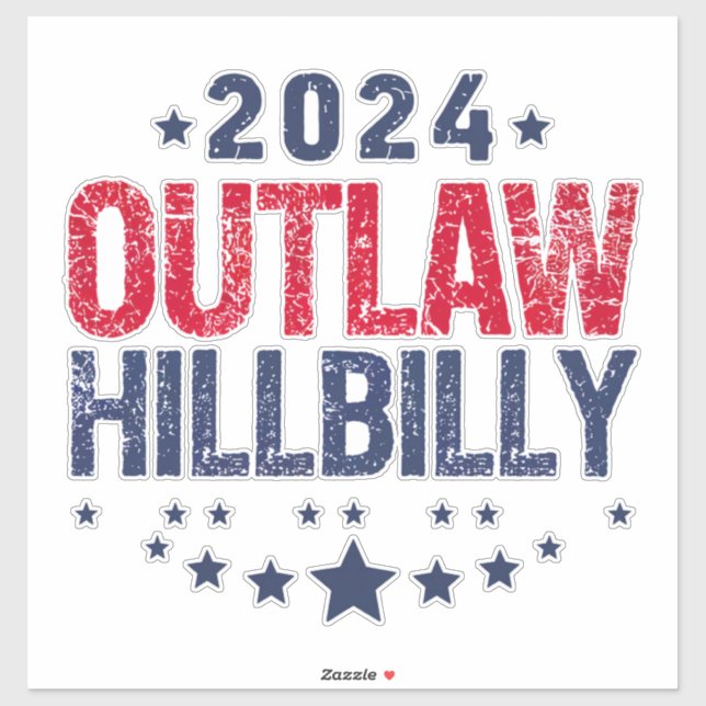Adesivo Trump Vance 2024 Outlaw Hillbilly US Flag (Folha)