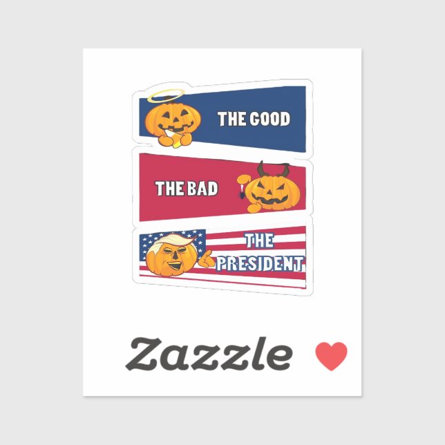 Adesivo Trumpkin Presidente Halloween (Folha)