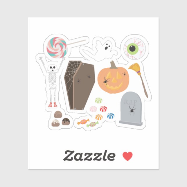 Adesivo Truque ou tratamento de Dia das Bruxas (Folha)