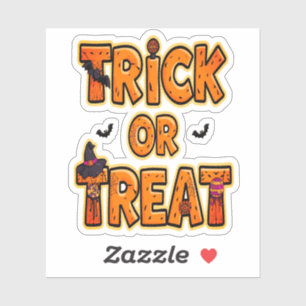 Adesivo Truque ou trate a Design de diversão de Halloween