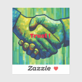 Adesivo "TrustTouch: um handshake no formato Sticker"