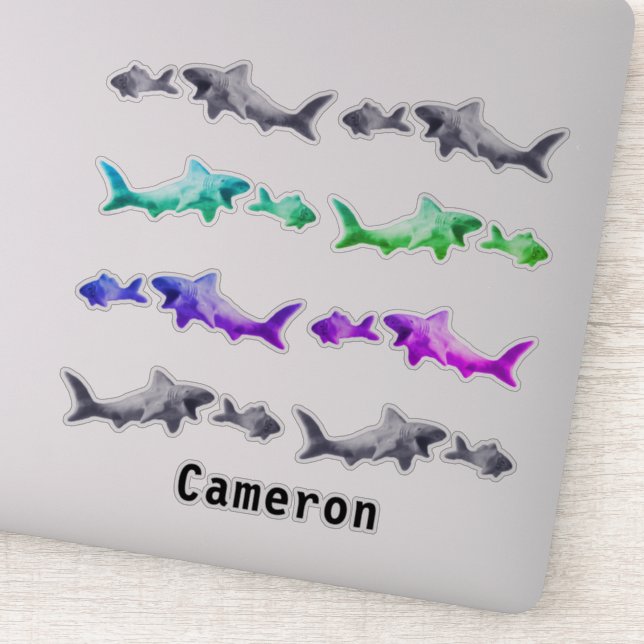 Adesivo Tubarão Após Padrão De Clay De Peixe Menor Adicion (Detalhe)