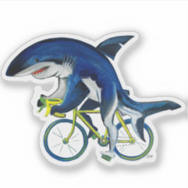 Adesivo Tubarão Branco excelente Numa Bicicleta Rodoviária