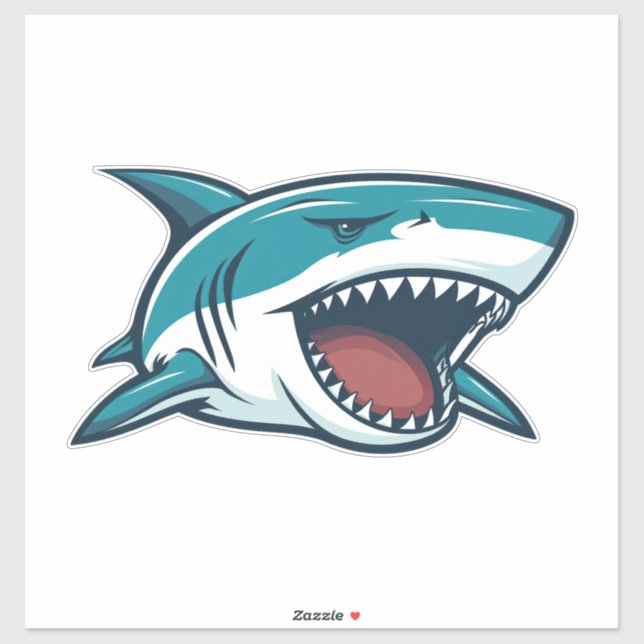 Adesivo Tubarão com boca aberta (Folha)