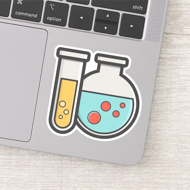 Adesivo Tubo de teste de química e copo (Detalhe)