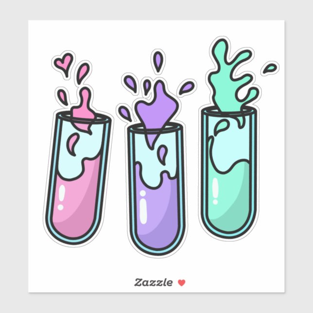 Adesivo Tubos De Ensaio Turbulentos (Folha)