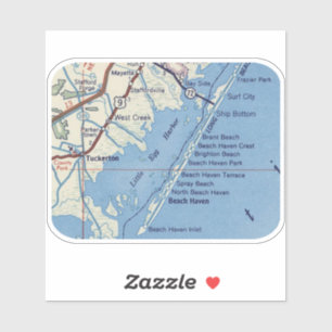 Adesivo Tuckerton NJ Vintage Mapa