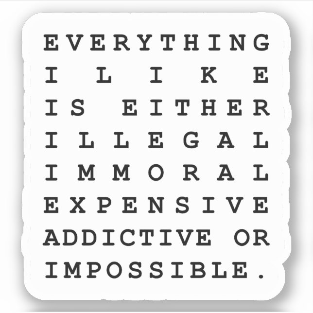 Adesivo Tudo que eu gosto (Frente)